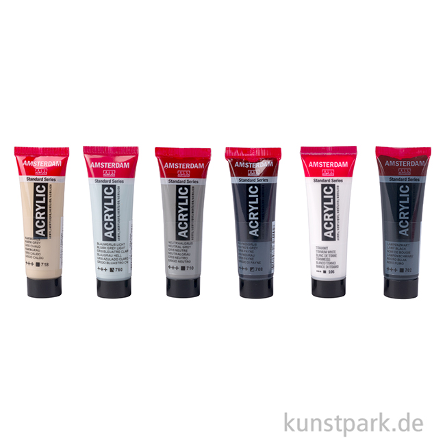 Artikelbild 2 des Artikels “Talens AMSTERDAM Acrylfarben Set mit 6 x 20 ml - Grautöne “